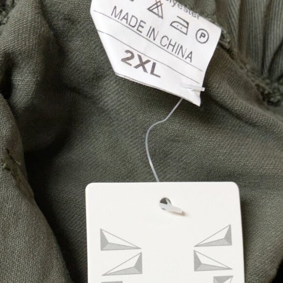 Basico Gray Drawstring-Waist Pocket Denim Shorts with Frayed Hem Edge - XXL - Picture 6 of 8